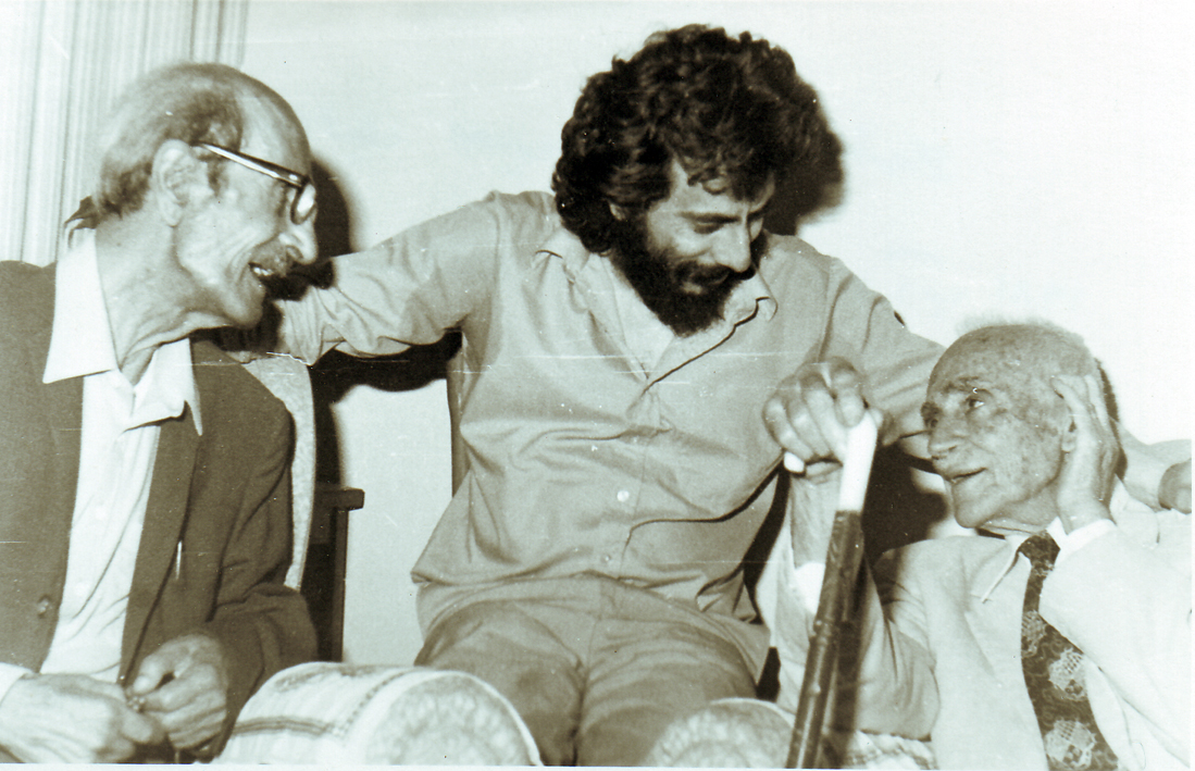 Henri Zoghaib between Mikhail Naimy and Rashid Salim al Khouri in 1981