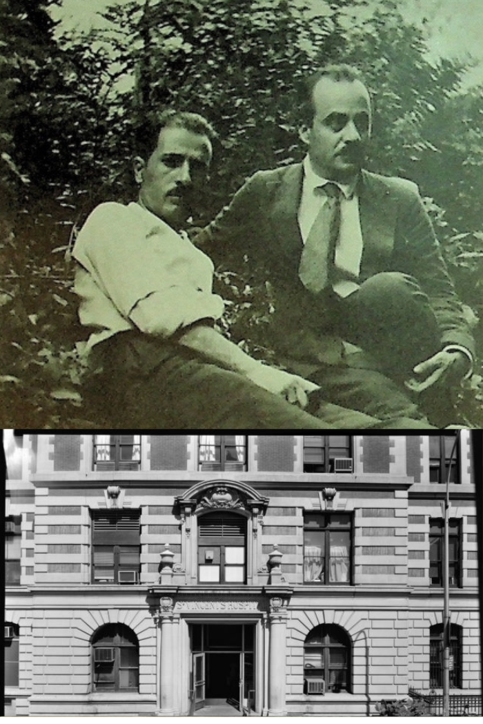 Gibran with Naimy at Cahoonzie 1921 - St Vincent Main Entrance NYC 1900s
