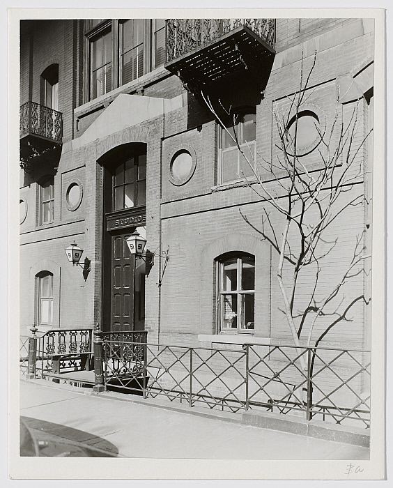 Entrance to 51 West Tenth Street, photographed around 1948