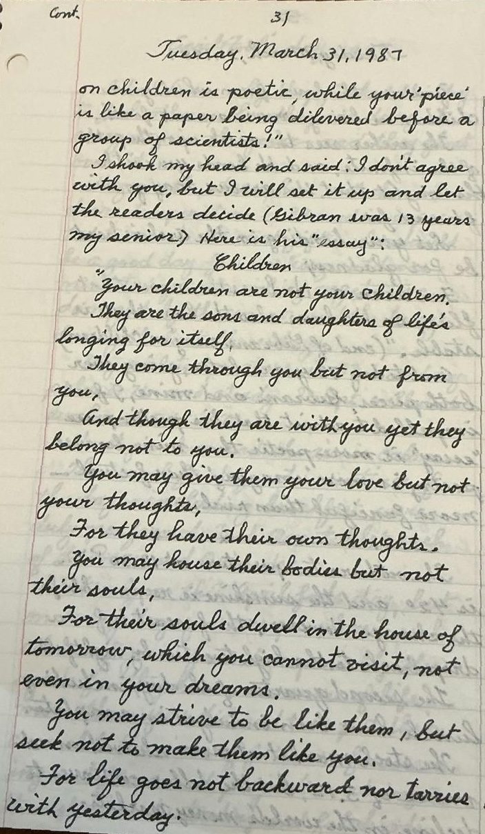 “Our Children” vs. “Your Children”: A Poetic Contest between Nahas and Gibran