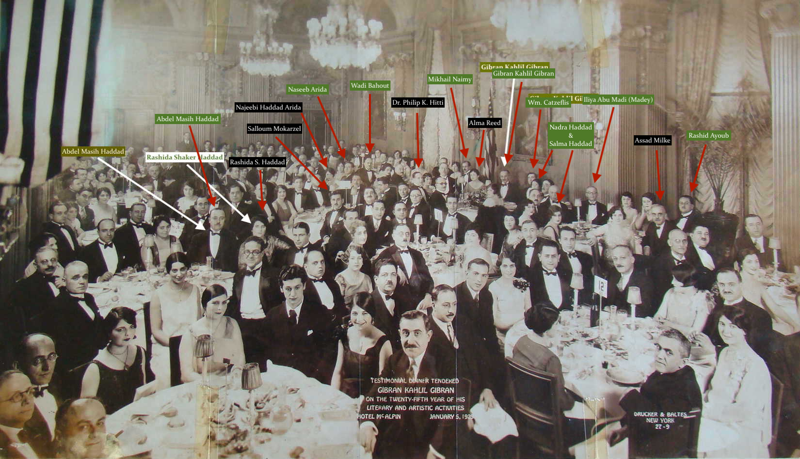 Gibran McAlpin Dinner January 1929 annotated