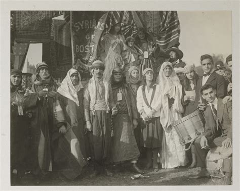 Syrians of Boston community parade float, early 20th century