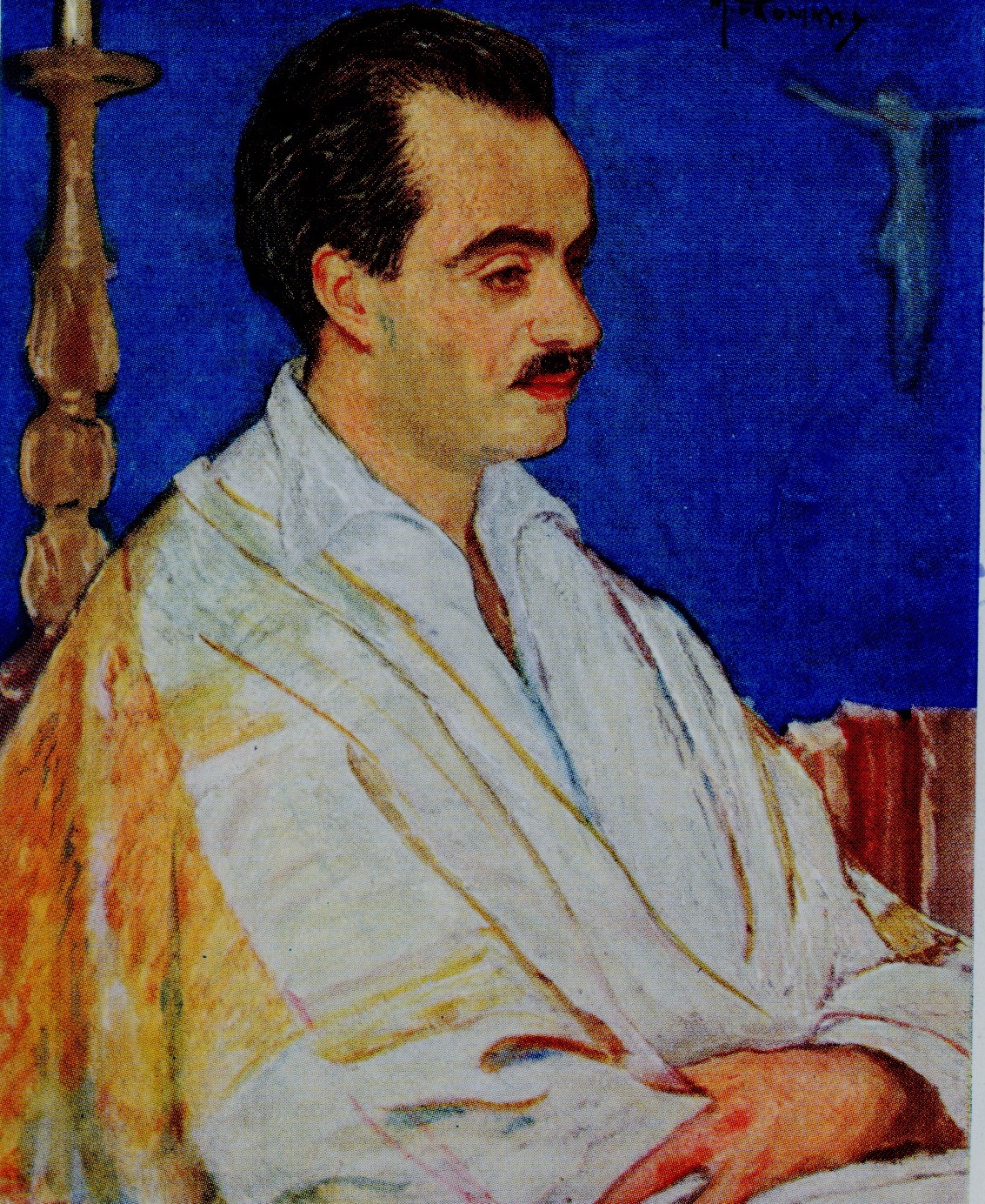 The Syrian Poet (Portrait of Kahlil Gibran), Paintings by Maurice Fromkes, The Art Institute of Chicago [Exhibition Guide], April 15-May 15, 1921.
